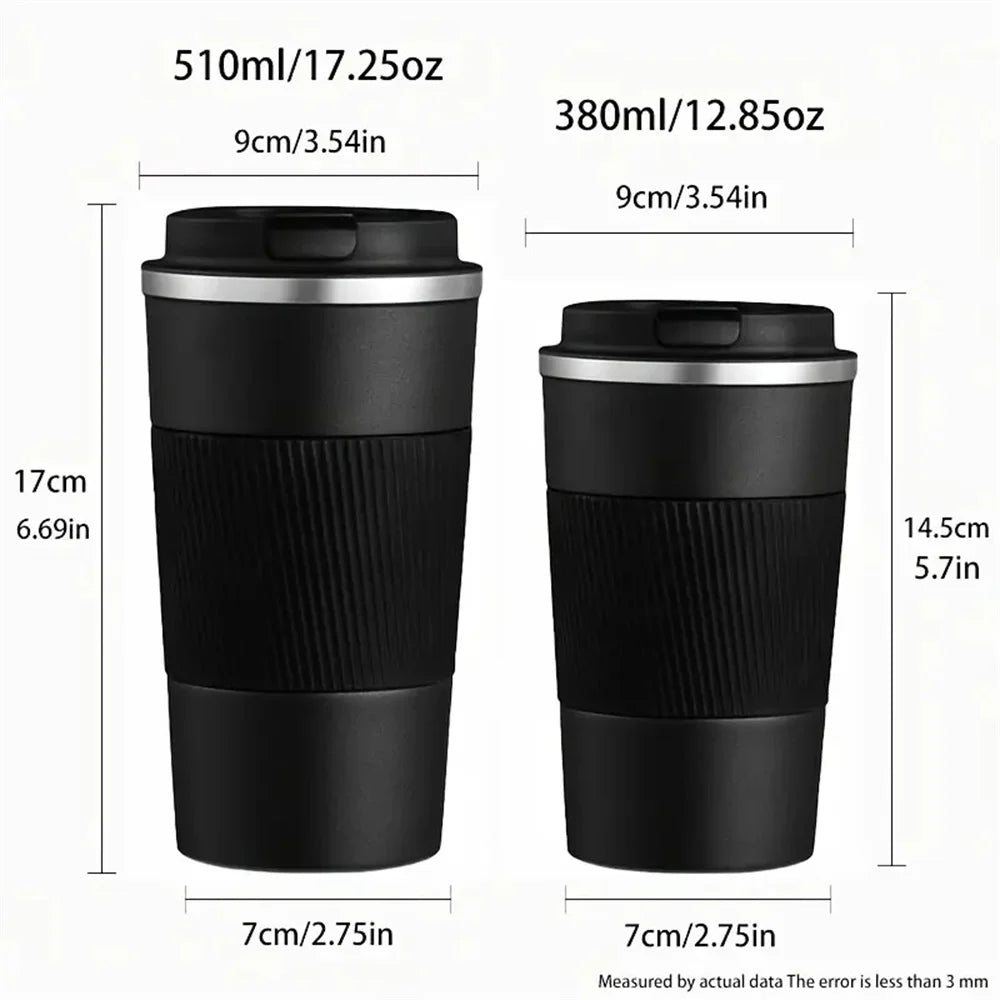 Stainless Steel Insulated Cup 12.85/17.25oz Double-layer Leak-Proof Travel Mug For Outdoor Sports Car Use Portable Vacuum Bottle