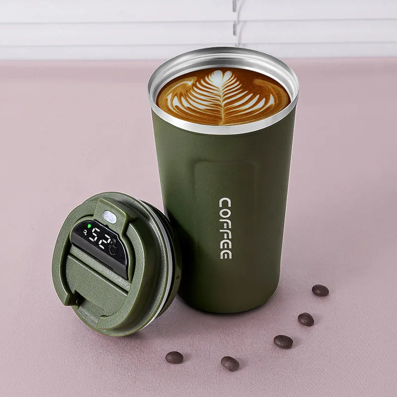 510ml Thermos Bottle Smart Display Temperature Coffee Cup 304 Stainless Steel Vacuum Cup Office Business Portable Thermal Mug