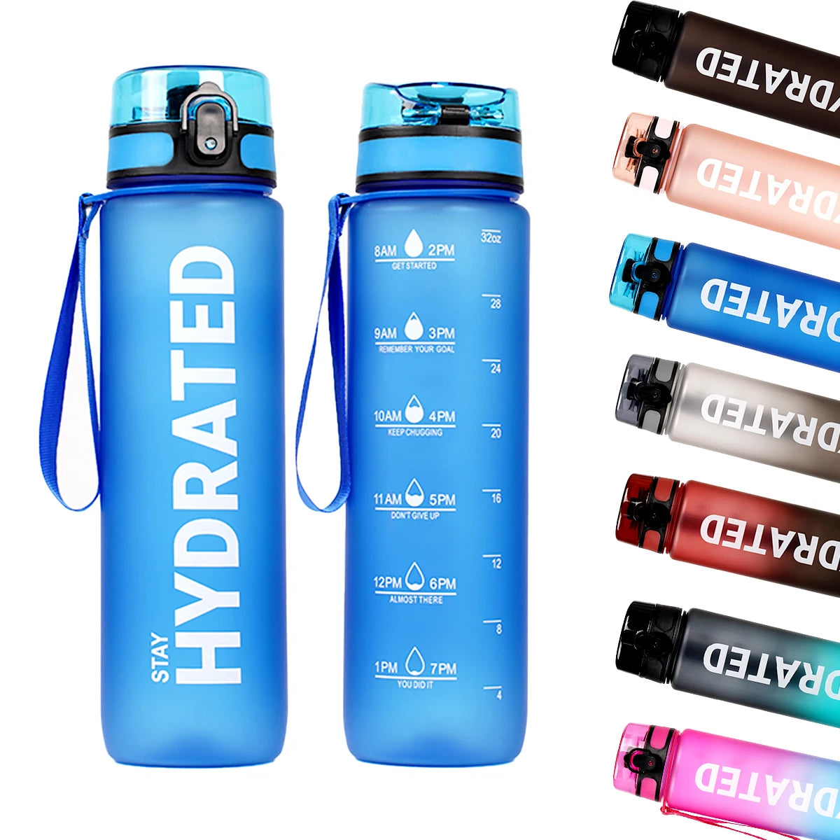 Water Bottle 7 colors 32oz Leak Proof Colorful Plastic Travel drinkware Large Capacity Water Jugs Drinking for Outdoor Hiking