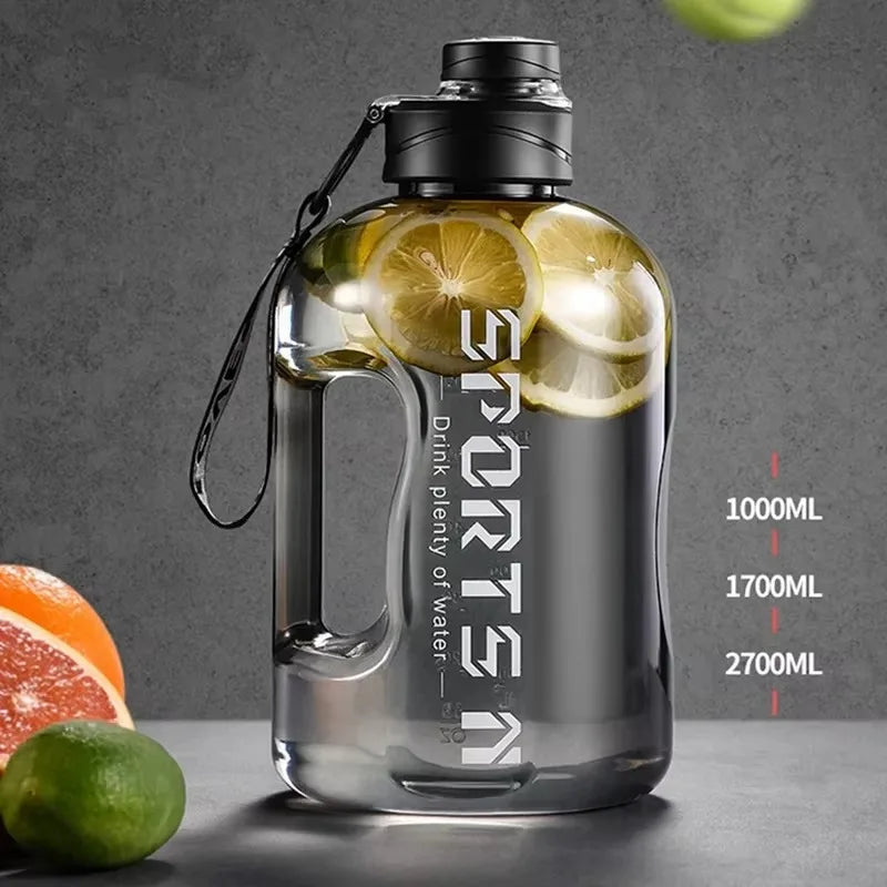 1.7L/2.7L Portable Large Capacity Water Bottle For Fitness Sports Water Bottle Gym Cycling Cup  Hiking Camping Men Travel Bottle