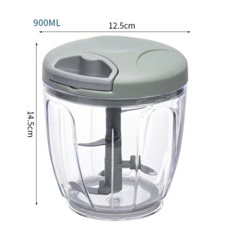 500/900ML Garlic Chopper Manual Rotate Vegetable Cutter Chopper Slicer Fruit Garlic Crusher Kitchen Gadget Blenders Meat Grinder