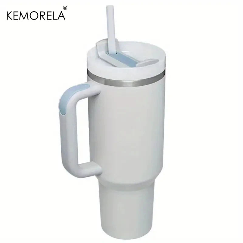 KEMORELA Tumbler With Handle Lid Straw Stainless Steel Water Bottle 887/1182ML Vacuum Thermos Cup Travel Car Coffee Mug - Gabriel