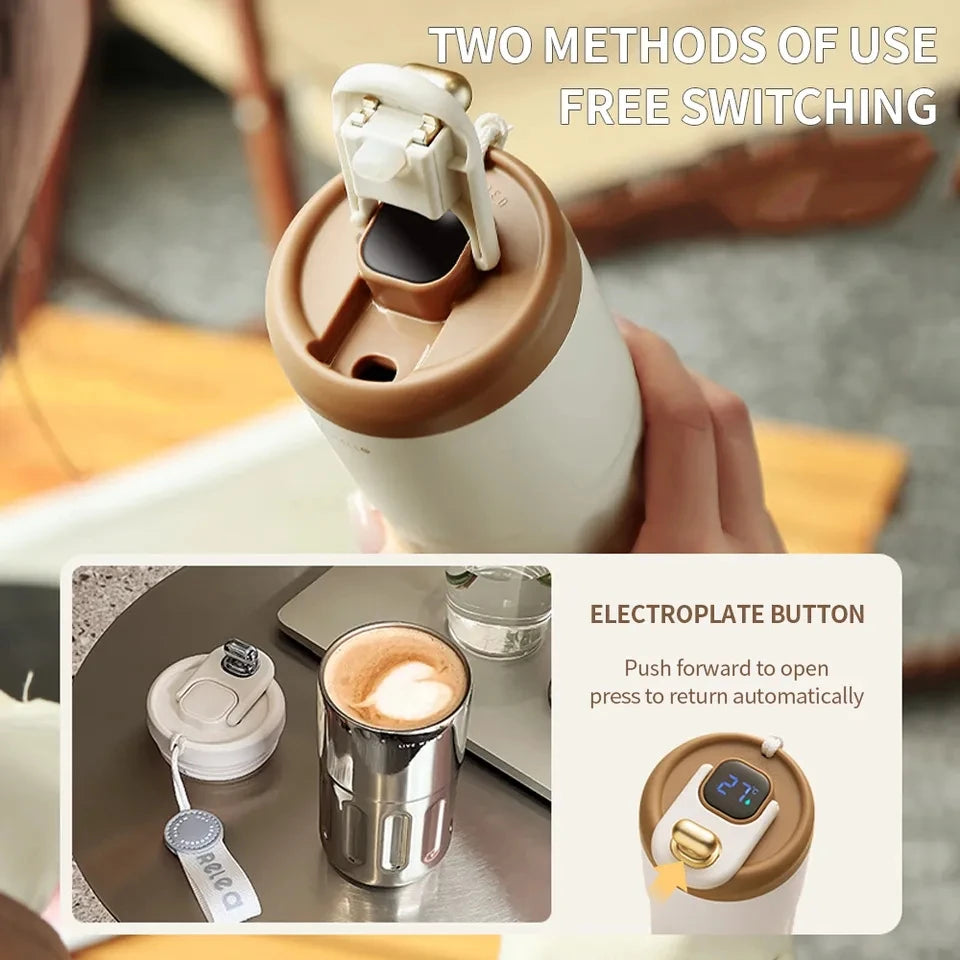 Intelligent Thermos Bottle LED Temperature Display Coffee Cup Thermos Convenient High-value Couple Cup 420ml