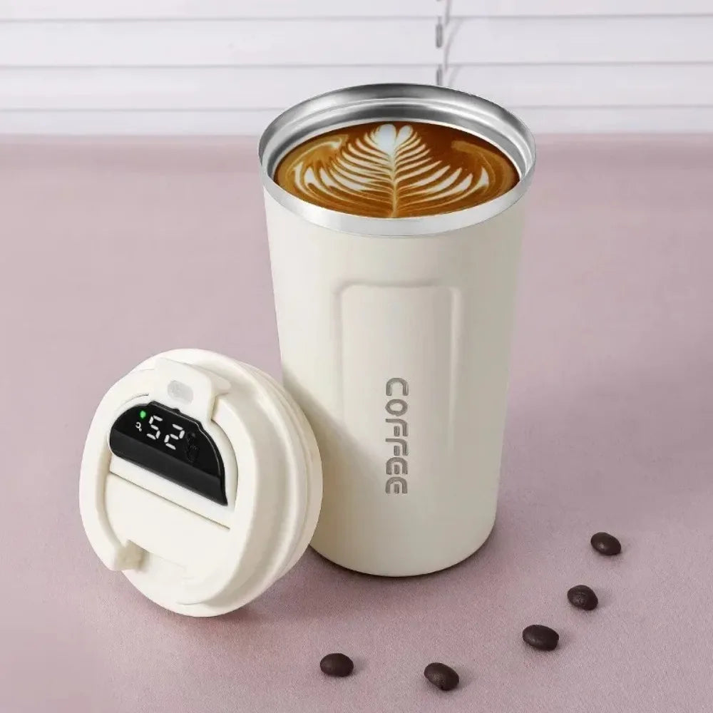 380/510ml Thermos Coffee Mug Stainless Steel Coffee Cup Temperature Display Vacuum Flask Thermal Tumbler Insulated Water Bottle