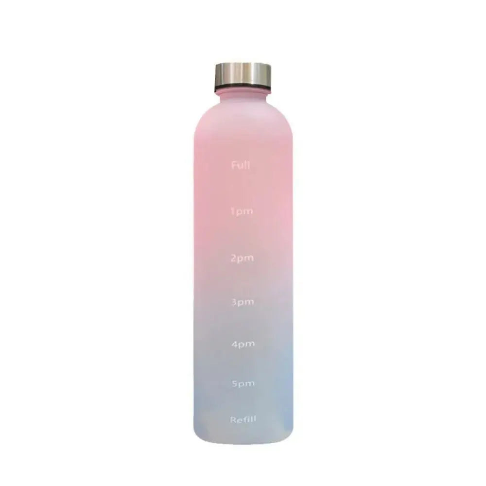 Water Cup Outdoors Sports Water Bottle Frosted Plastic Space Cup with Time Scale 1000ml Large Capacity Tumbler