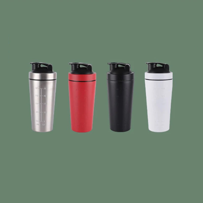 Stainless steel Shaker Bottle Portable protein powder shaker cup Sport Mug Leak Proof Outdoor Fitness Whey Shakes Cup with Scale