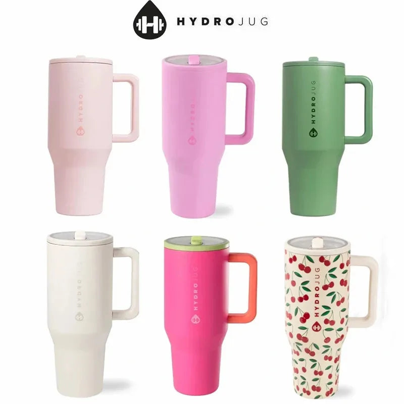 HydroJug Tumbler 32OZ/40OZ Traveler Strohhalmdeckel Edelstahl Vakuumisolierter Autobecher Doppelwandig Thermo Iced Travel