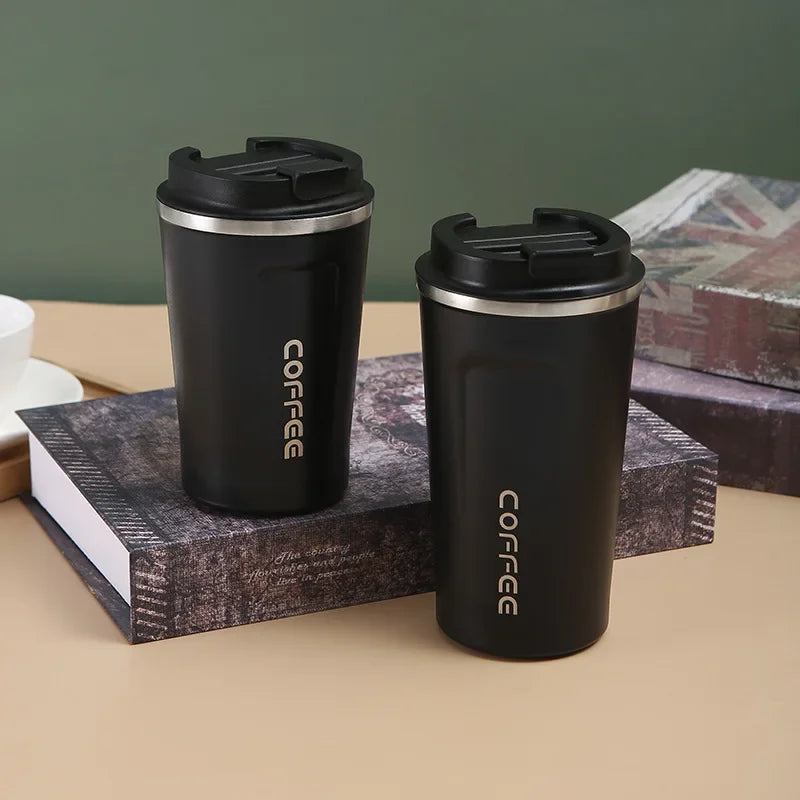 380/510ml Stainless Steel Coffee Cup Travel Thermal Mug Leak-Proof Thermos Bottle Tea Coffee Mug Office Business Style Thermos