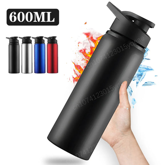 Tragbare Edelstahl-Wasserflasche Fahrradfahren Trinkwasserflasche Outdoor-Sport Reisebecher Metall Edelstahlflasche