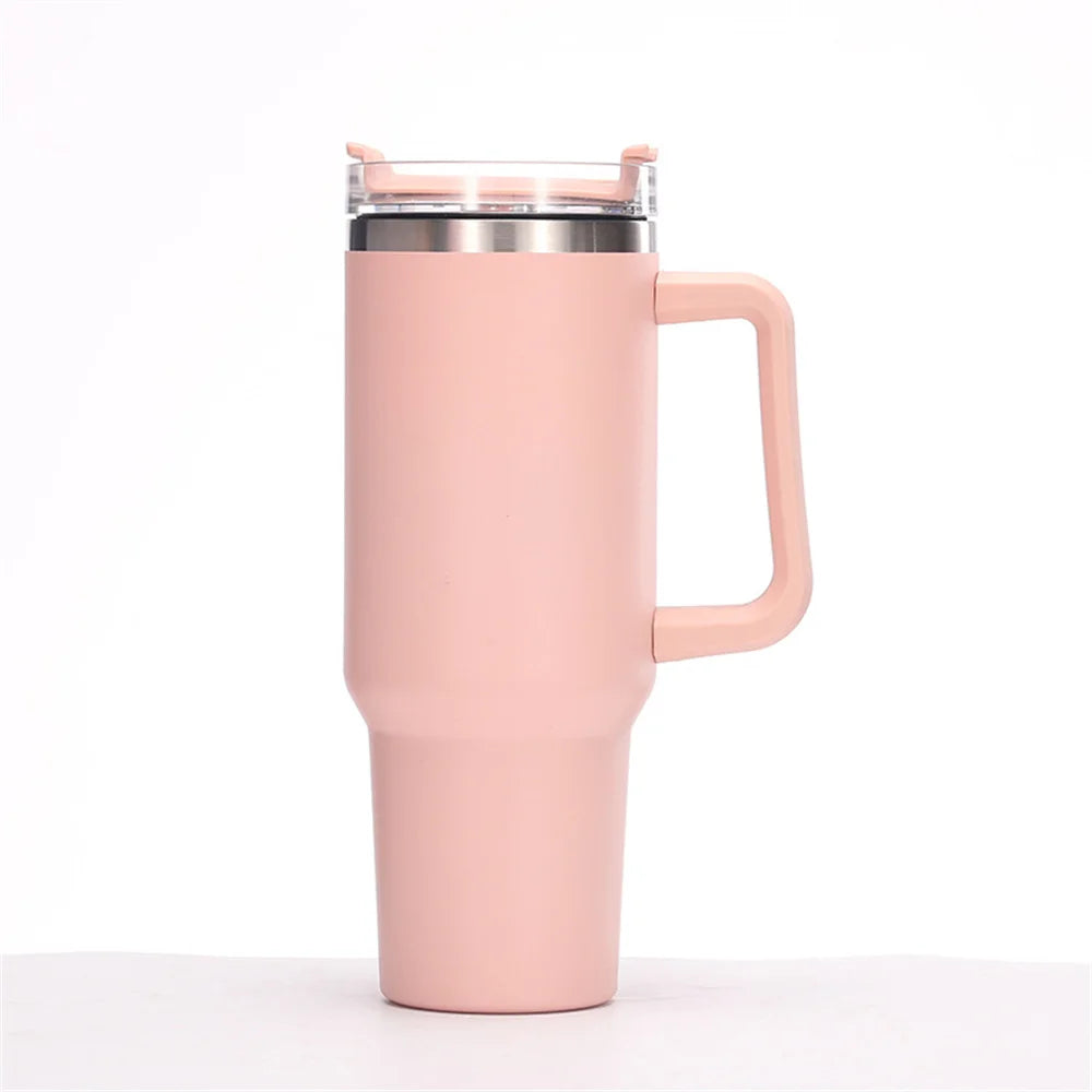 40oz Tumbler Vakuumisolierte Thermoskanne Benutzerdefinierte Reisebecher Edelstahl Wasserflasche Kaffeebecher mit Griff Outdoor Drinkware