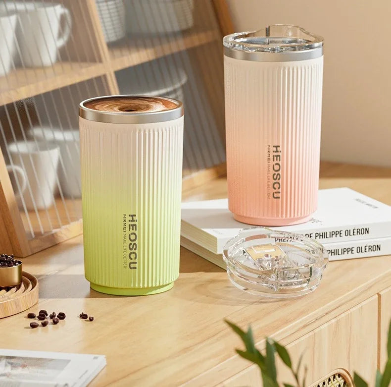 500MLWater Bottle Coffee Cup Stainless Steel Vacuum Flasks Tumbler Smart Automatic Stirring Cup Portable Outdoor Office Business