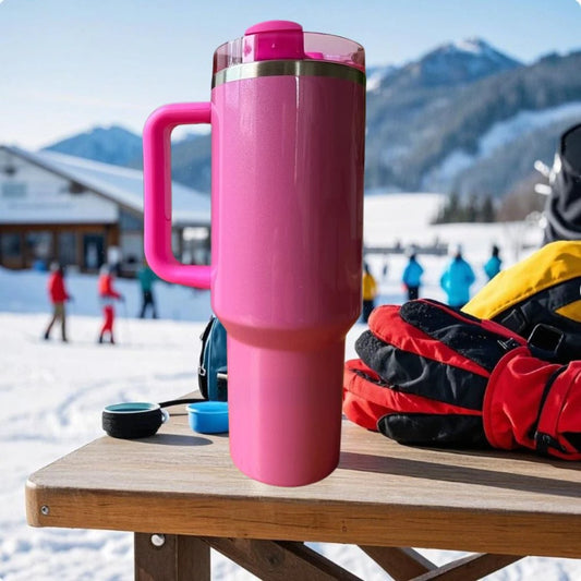 Mug de Voyage Isotherme 1.2L - Style Business, Poignée Silicone, Plusieurs Coloris