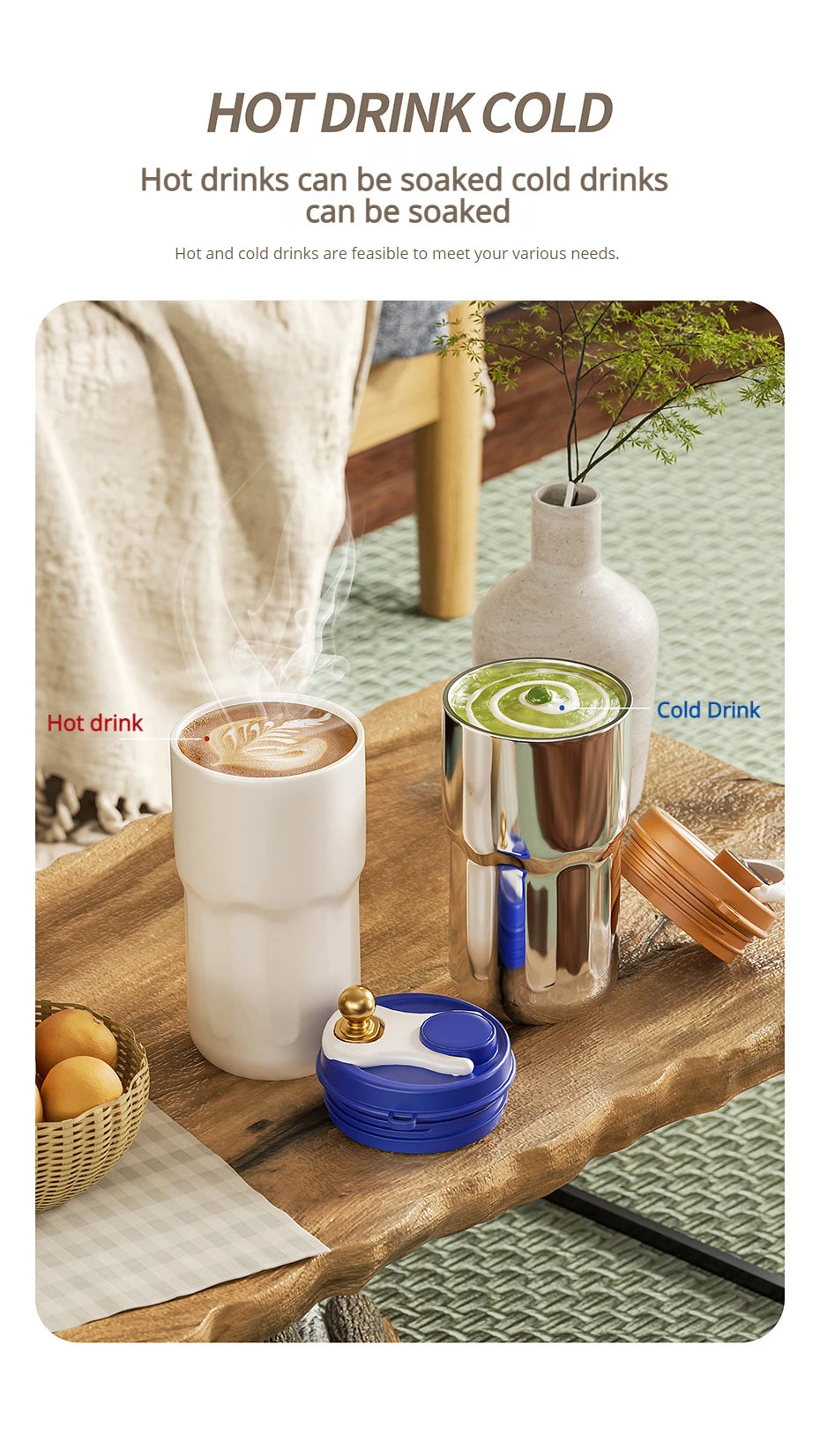 Intelligent Thermos Bottle LED Temperature Display Coffee Cup Thermos Convenient High-value Couple Cup 420ml