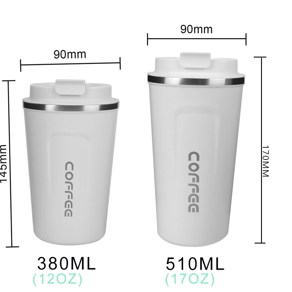 12OZ/17OZ Insulated Coffee Travel Mug Double Wall Stainless Steel Reusable Coffee Tumbler with Leakproof Lid for Ho