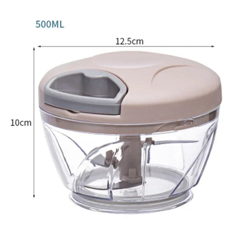 500/900ML Garlic Chopper Manual Rotate Vegetable Cutter Chopper Slicer Fruit Garlic Crusher Kitchen Gadget Blenders Meat Grinder