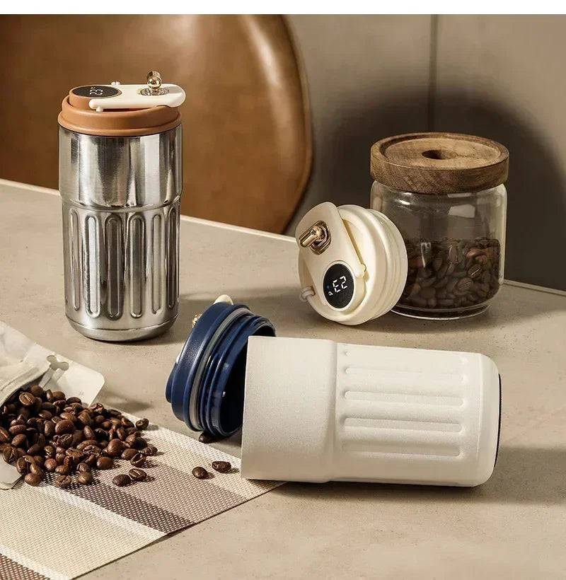 450ml Thermal Mug  Thermos Bottle Smart Display Temperature 316 Stainless Steel Vacuum Cup Office Coffee Cup Business Portable