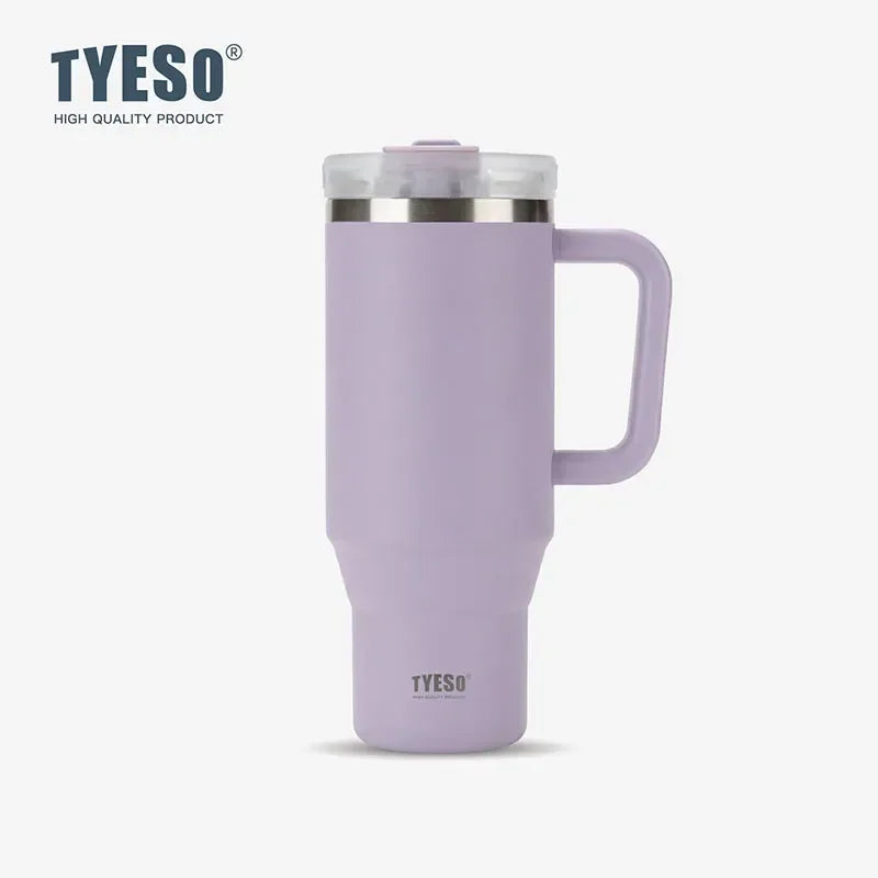 Tyeso 900/1200ML Tumbler Bottle Stainless Steel Car Mug With Handle Straw Thermal Iced Travel Vacuum Insulated Coffee Hot Cup - Gabriel