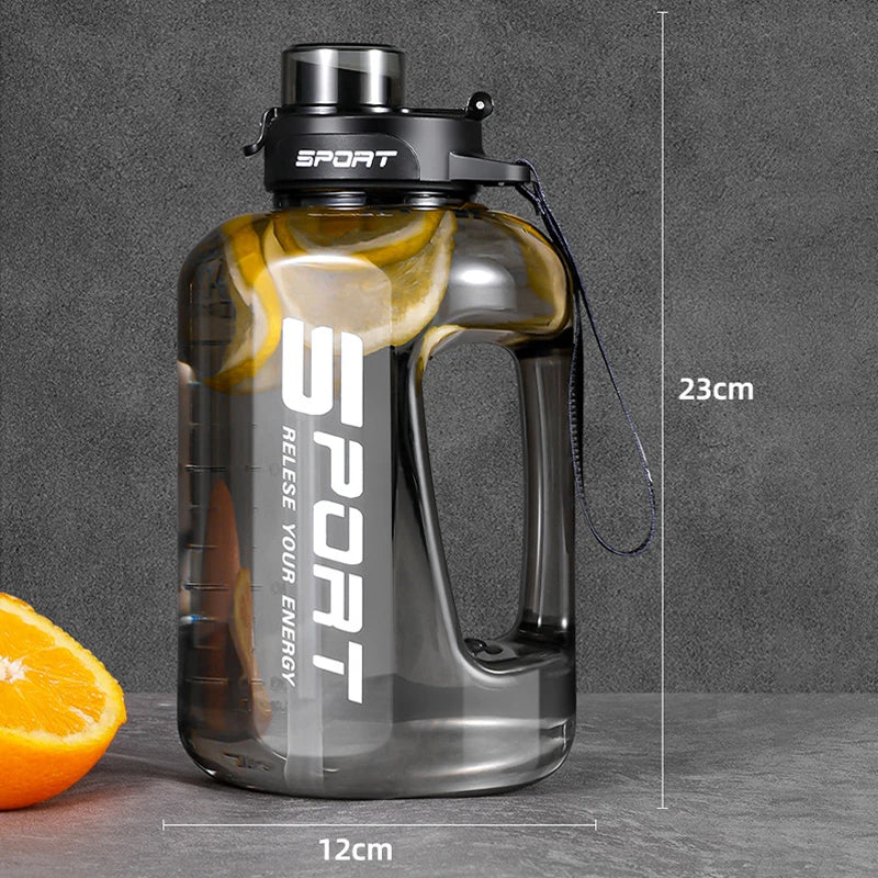 1.2L/1.7L/2.5L Large Capacity Water Bottle Big Belly Cup Sports Water Bottle Ton Ton Bucket Student Portable Plastic Space Cup