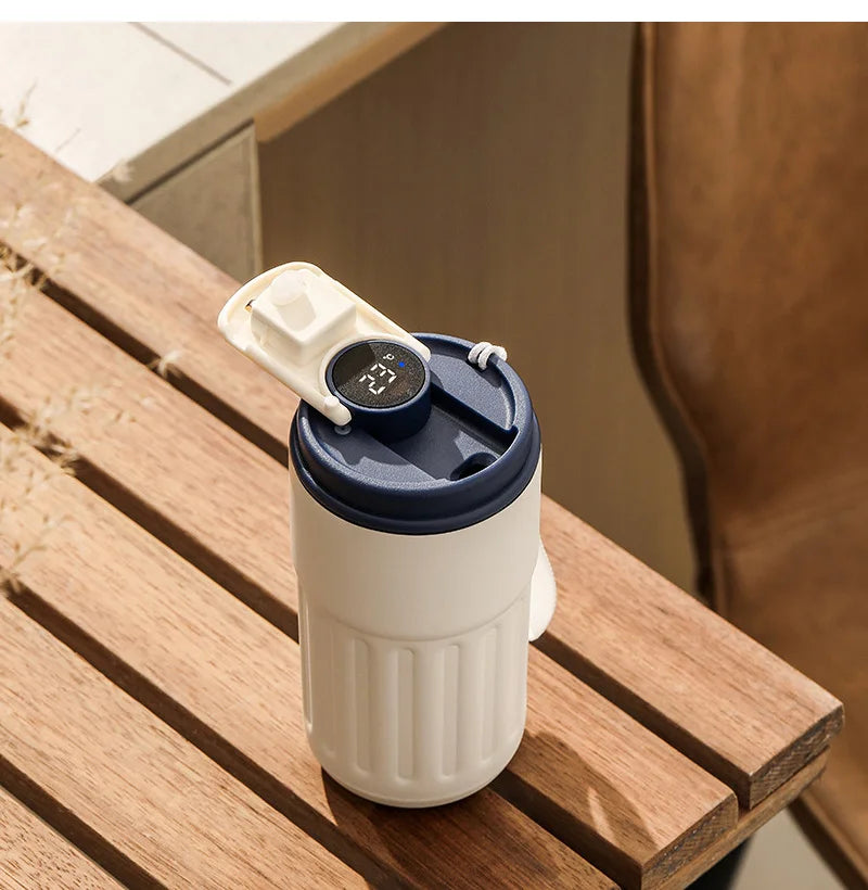 450ml Thermos Bottle Smart Display Temperature 316 Stainless Steel Vacuum Cup Office Coffee Cup Business Portable Thermal Mug