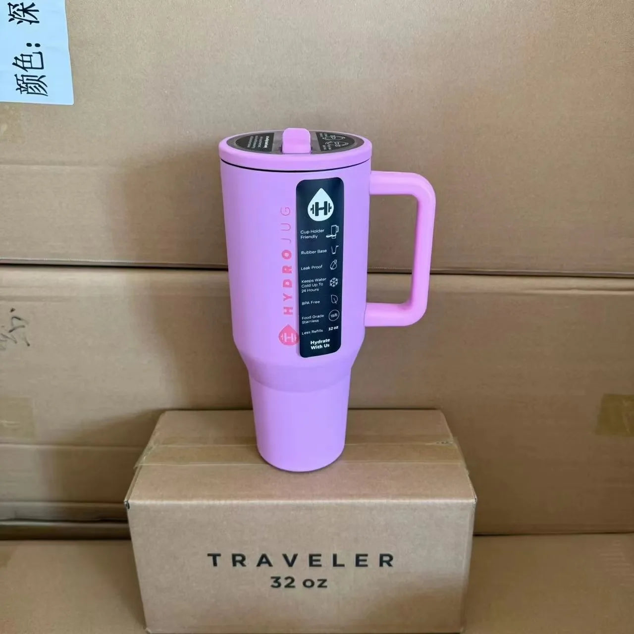 HydroJug Tumbler 32OZ/40OZ Traveler Strohhalmdeckel Edelstahl Vakuumisolierter Autobecher Doppelwandig Thermo Iced Travel