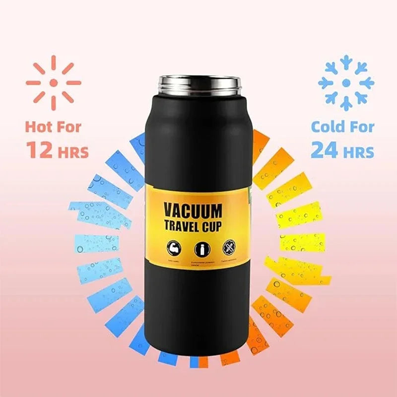 Vacuum Stainless Cup Thermal Cold Hot Thermos Insulated Stainless Steel Water Bottle with Straw Free Shipping Water Bottles