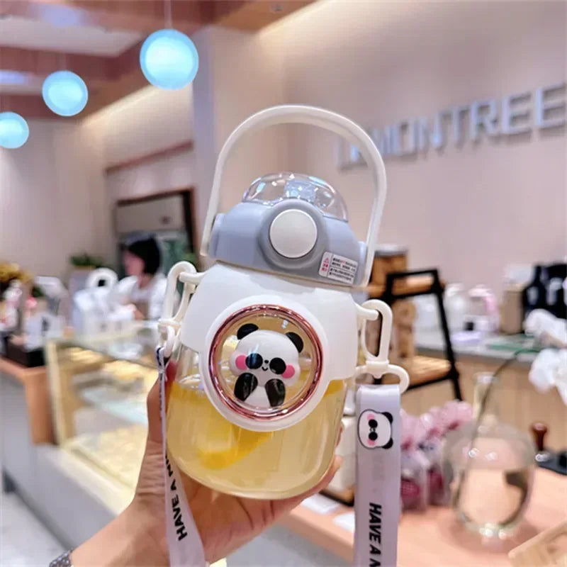 Cute Kids Water Bottles With Straw For Girls Children's 820ml Large Capacity Kawaii Cartoon Student School Travel Water Cup