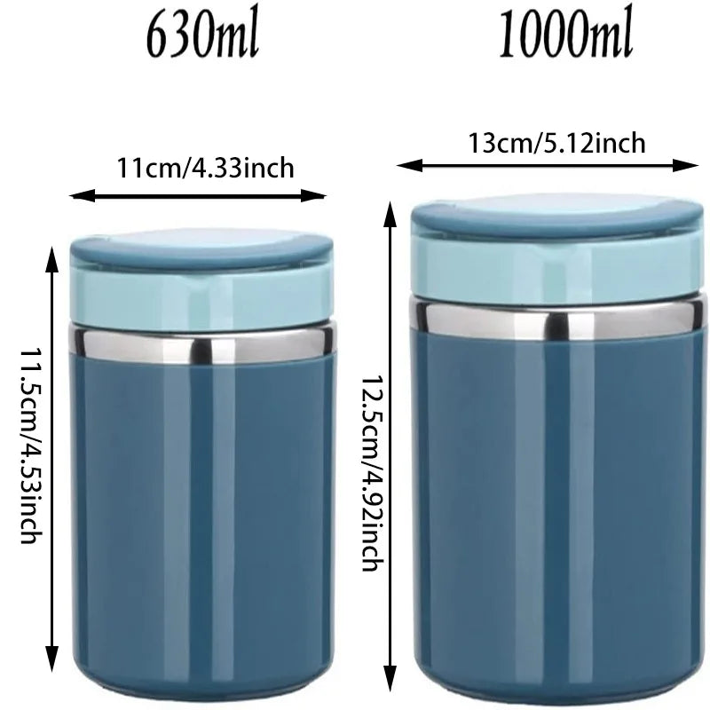 630/1000 ml Lebensmittel-Thermodose, isolierter Suppenbecher, Thermosbehälter, Lunchbox aus Edelstahl, Thermo hält warm für Schulkinder