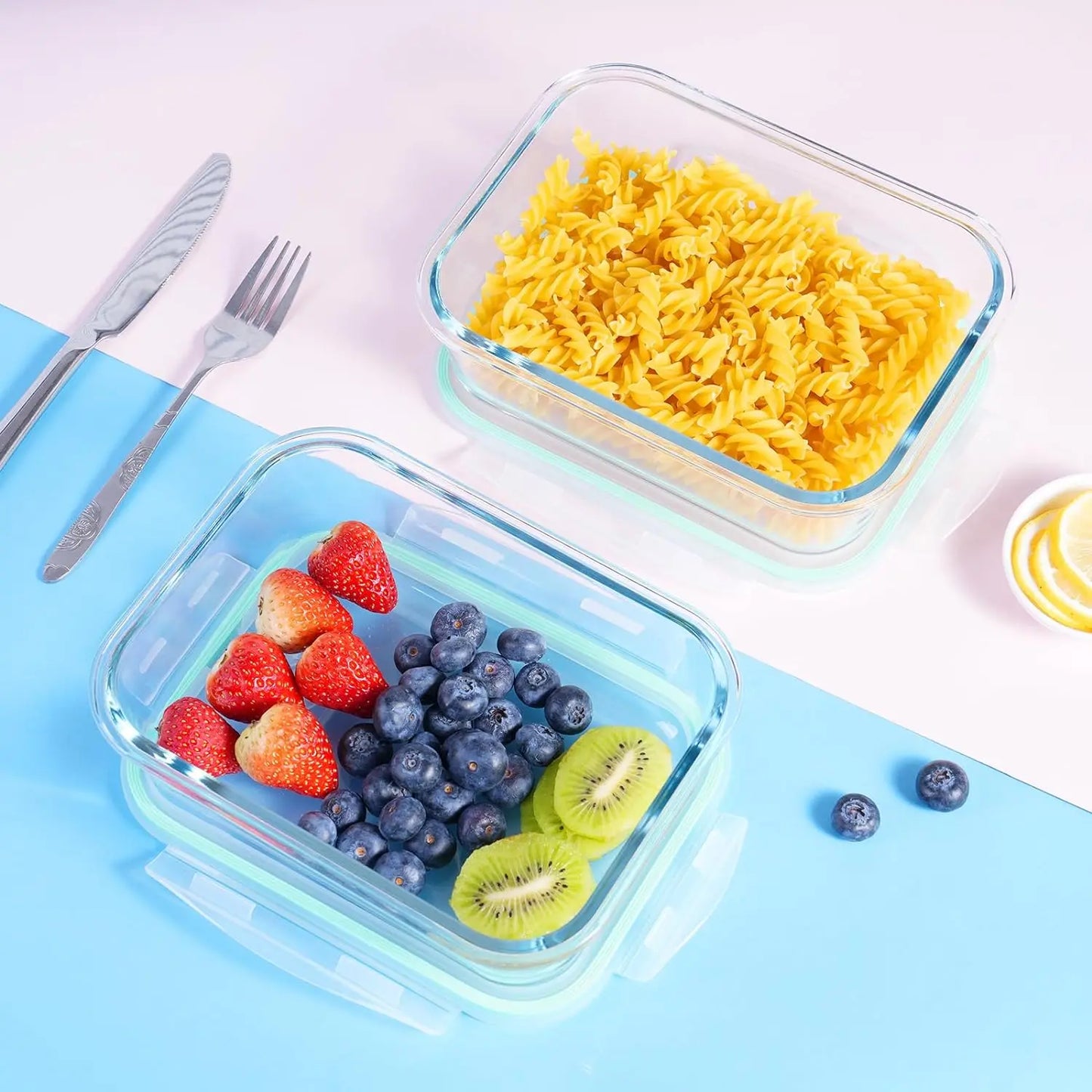 SIAZIH High Borosilicate Glass Food Storage Container With Lid Microwave Heating Sealed Lunch Box Refrigerated Fresh