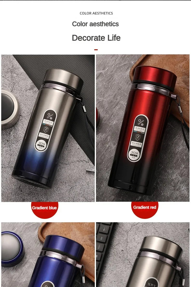 500ML-1Liter Stainless Steel Thermos Bottle with LED Temperature Display Sus304 Tea Water Bottle Vacuum Flask Portable Cups