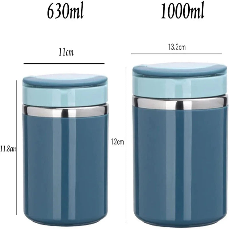 630/1000ML Food Thermal Jar Insulated Soup Cup Thermos Containers Stainless Steel Lunch Box Thermo Keep Hot for School Children