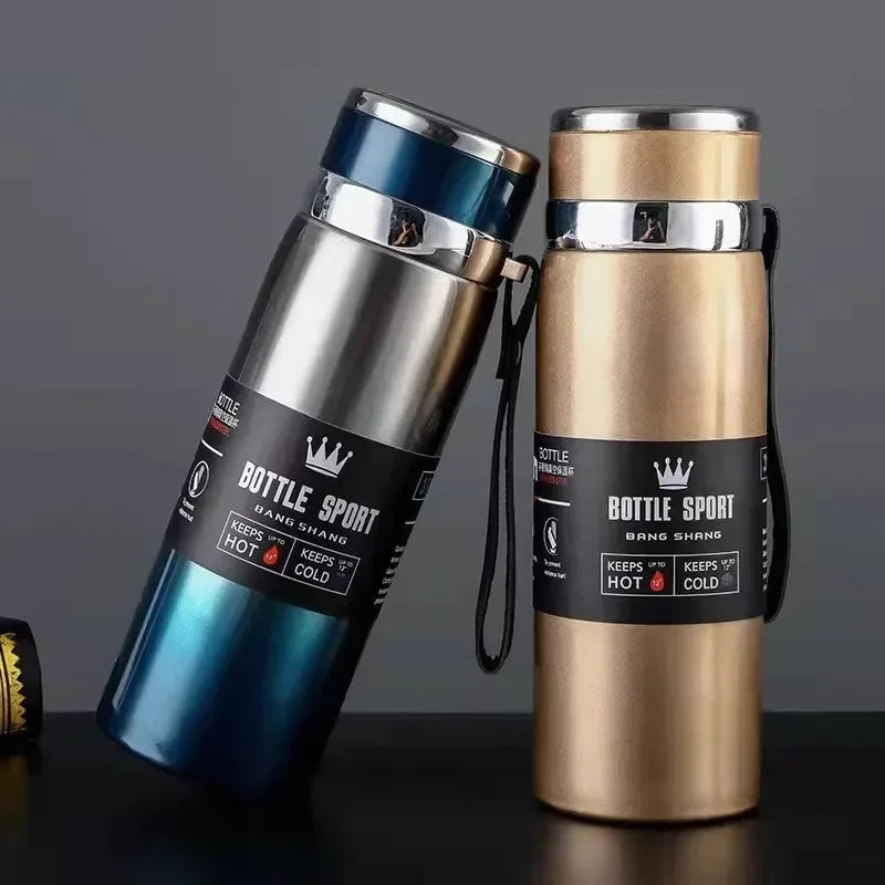 New 1000ml Thermal Water Bottle Thermos Vacuum Flask Double Stainless Steel Coffee Tea Insulated Cup Leakage-proof for Office