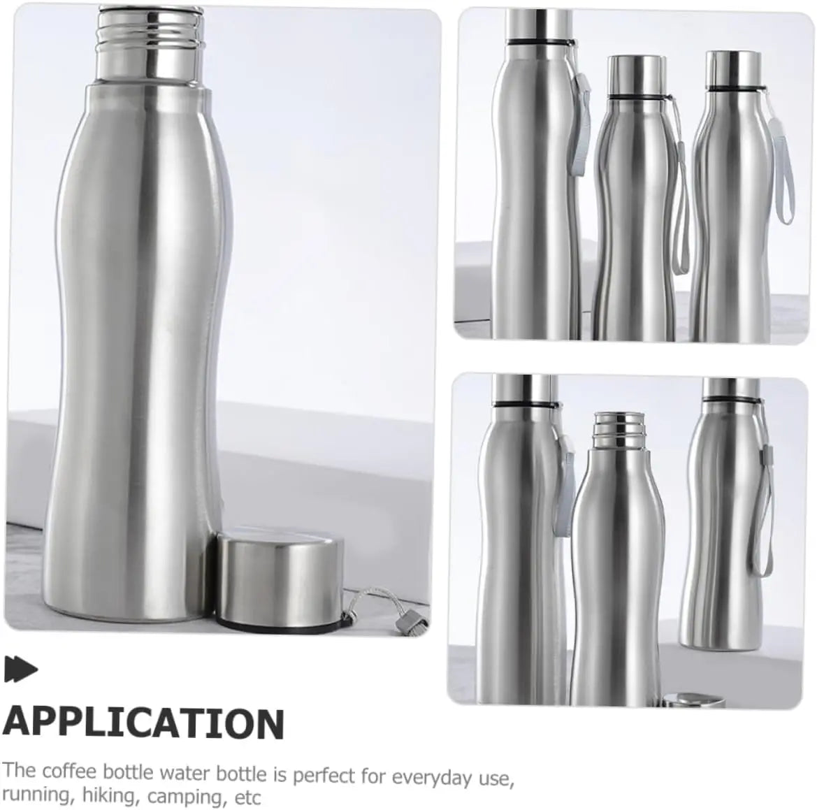 1000ml Stainless Steel Water Bottle Wide-Mouthed Metal Flask for Hiking, Camping and Sports Portable Water Bottle - Gabriel