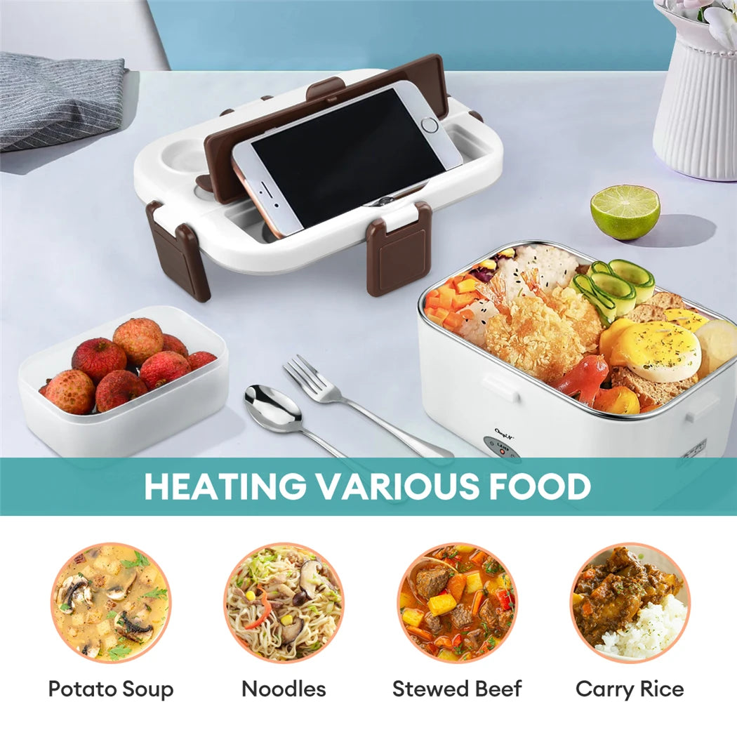 CkeyiN 220V 1.8L Portable Electric Lunch Box Food Warmer 80W High Power Fast Heating Lunch Box for Travel Car Work Home&amp;Office