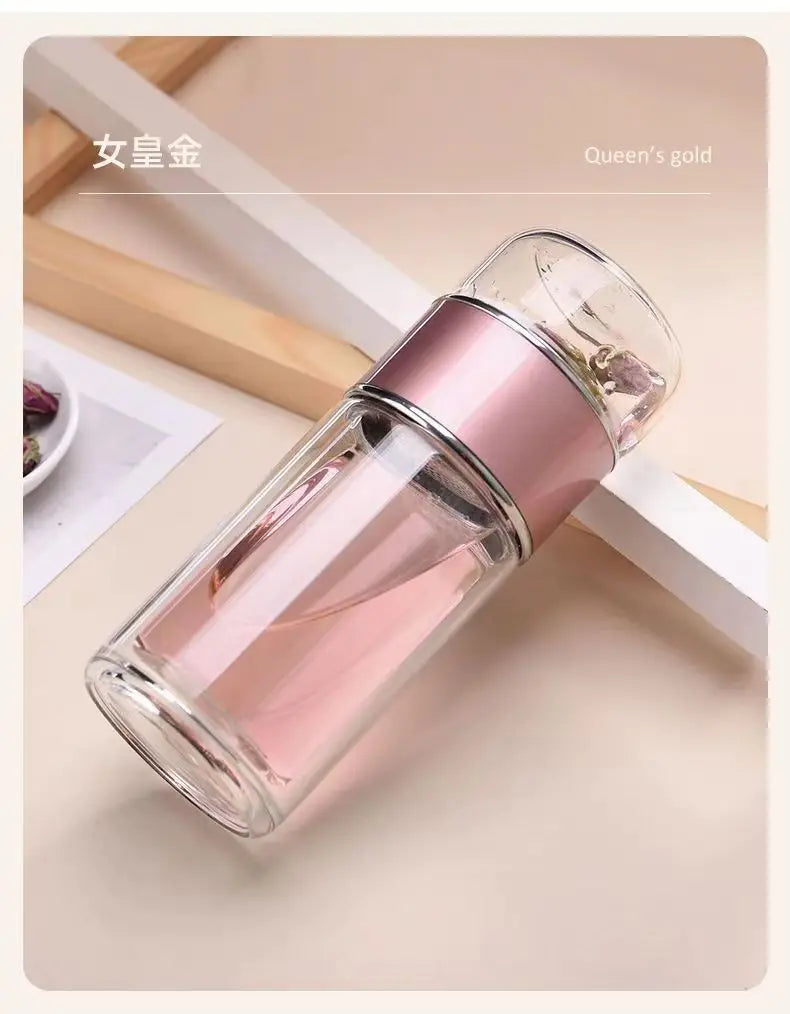 500ML Tea Water Bottle High Borosilicate Glass Double Layer Tea Water Cup Infuser Tumbler Drinkware Water Bottle With Tea Filter