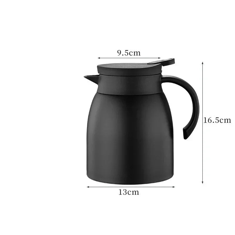 1200ml Stainless Steel Thermos Bottle Vacuum Insulation Leak-Proof Coffee Tea Kettle with Detachable Tea Strainer Kitchen Gadget