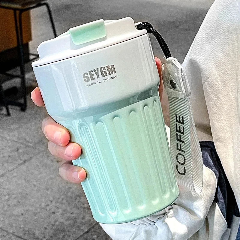 400ML Stainless Steel Leakproof Vacuum Flasks Coffee Thermos Bottle Thermal Mug Coffee Cup Outdoor Portable Drink Travel Mug