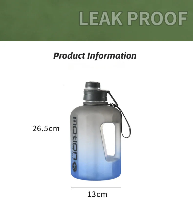 Sports Straw Large Capacity Fiess With Scale Gradient Kettle Outdoor Plastic Portable Water Bottle