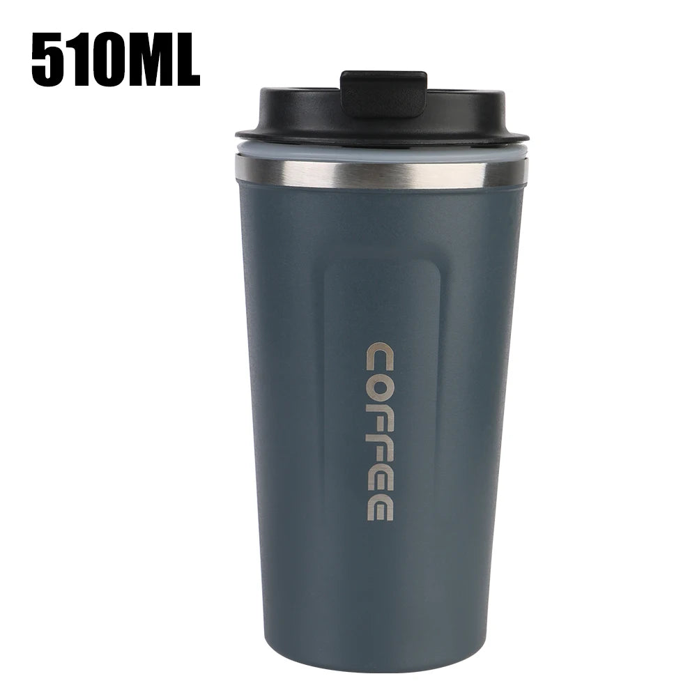 Thermo Cafe Kaffeebecher Auto Thermosbecher 380/510ML Auslaufsicher Reise Thermobecher für Tee Wasser Kaffee Doppel Edelstahl