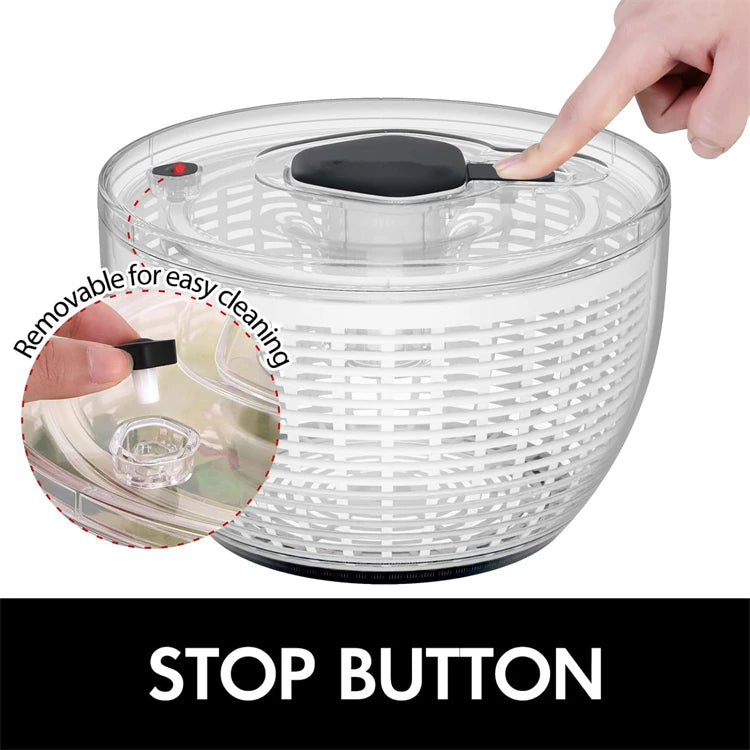 LMETJMA 6.3 QT Salad Spinner Large Lettuce Dryer Spinner One-handed Easy Press Large Vegetable Dryer Salad Mixer Washer JT251