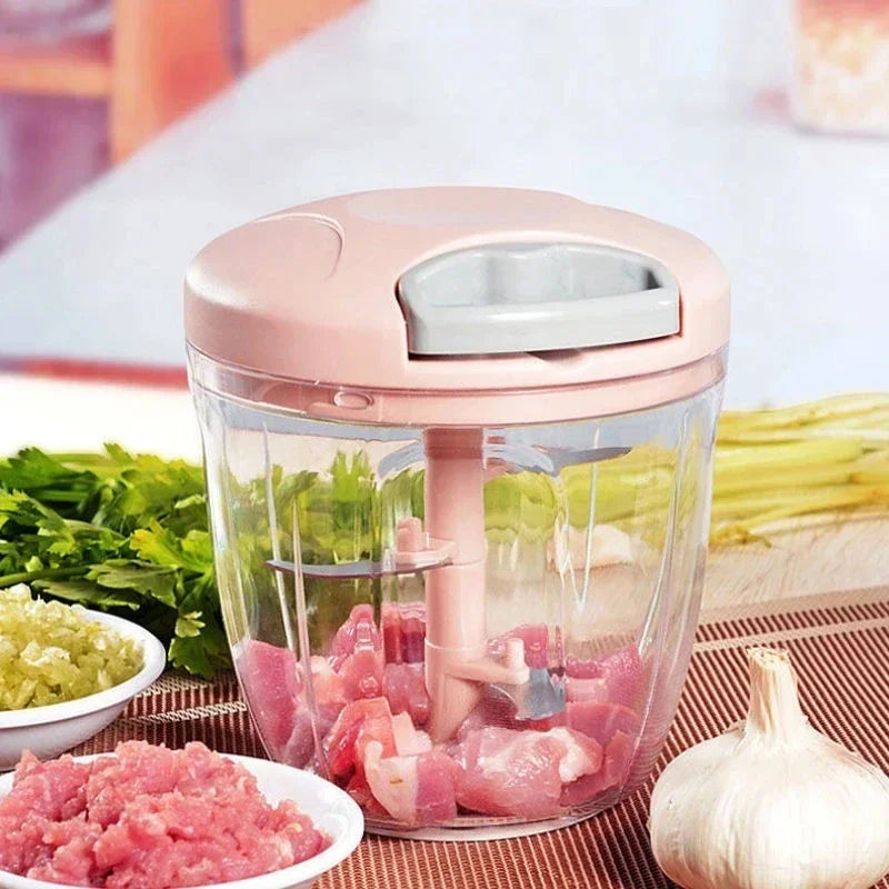 500/900ML Garlic Chopper Manual Rotate Vegetable Cutter Chopper Slicer Fruit Garlic Crusher Kitchen Gadget Blenders Meat Grinder