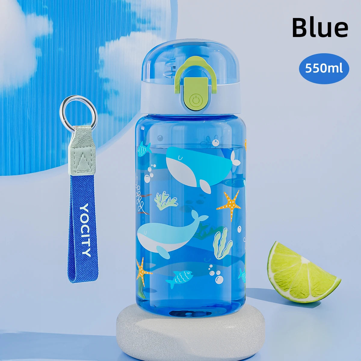 18.6oz Leakproof Cartoon Water Cup Portable Water Bottle With Rope Easy-to-Carry For Outdoor Travel Back to School Essentials