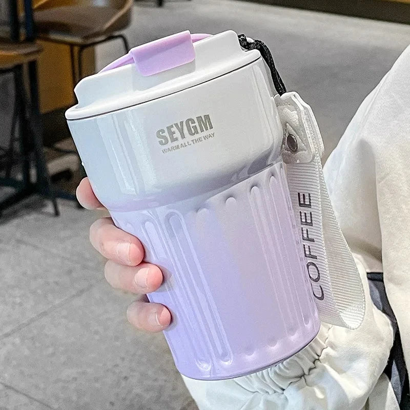 400ML Stainless Steel Leakproof Vacuum Flasks Coffee Thermos Bottle Thermal Mug Coffee Cup Outdoor Portable Drink Travel Mug