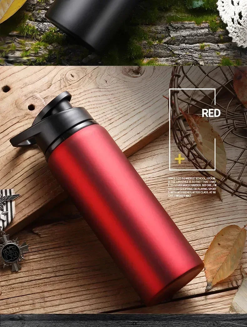 1-15PCS Portable Stainless Steel Bicycle Water Bottle Straight Drinking Outdoors Sports Travel Kettle Metal Water Bottle