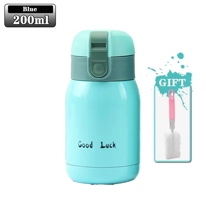 200ml Cute Candy Mini Thermos Cup Kids Cartoon Hot Water Bottle Stainless Steel Thermal Coffee Mug Vacuum Flask Insulated