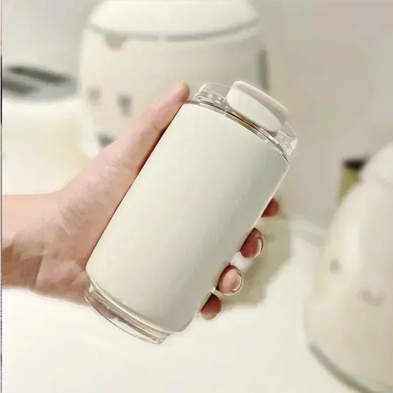 D14 Tumbler Thermos Mug Milky White Coffee Mug Car Thermos Water Bottle Travel Stainless Steel Vacuum Bottle Drinking Jug