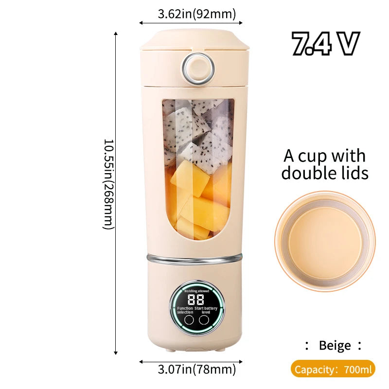 New Portable Juice Maker Blender for Shakes Smoothies 700ML Multiple Colors 12-Blades Fast Mixing 2 In 1 Blender Bottle Juicer