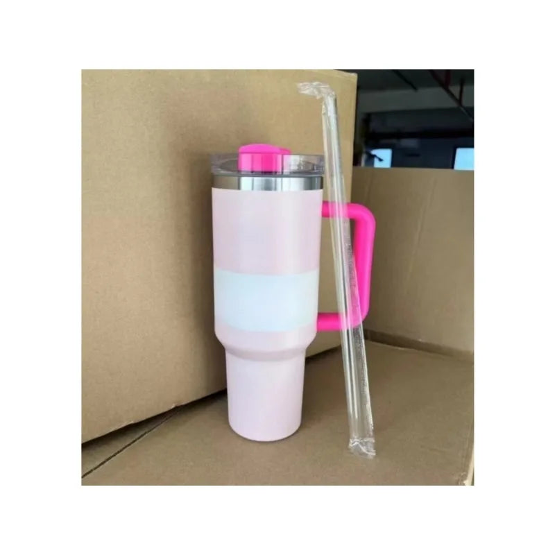 New 40oz Insulated Stainless Steel Water Bottle with Handle Straw, Insulated Water Bottle Travel Mug Sports Water Bottle, 40oz,