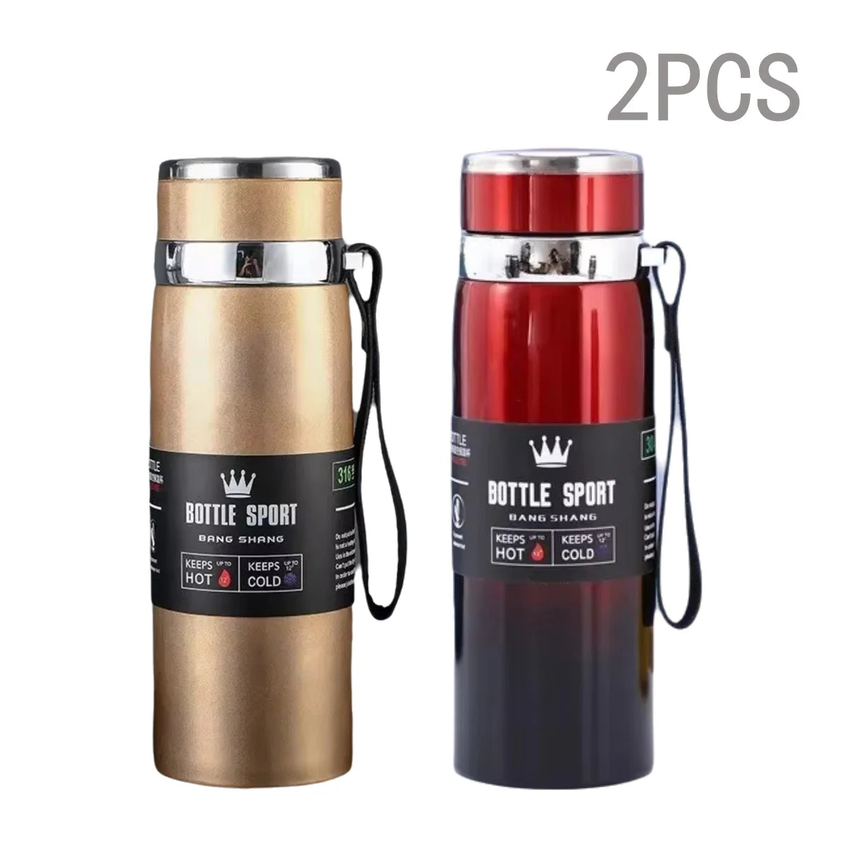 1000ml Thermal Water Bottle Thermos Vacuum Flask Double Stainless Steel Coffee Tea Insulated Cup Leakage-proof for Office