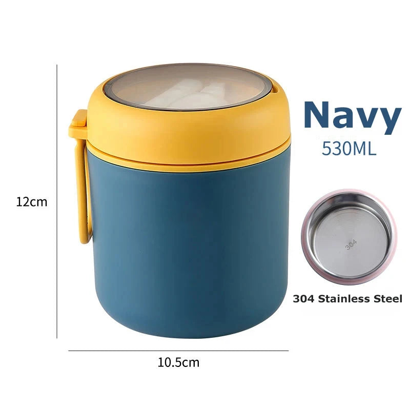 530ml/710ml Food Thermal Jar Insulated Soup Cup Thermos Containers Stainless Steel Lunch Box Thermo Keep Hot for School Children