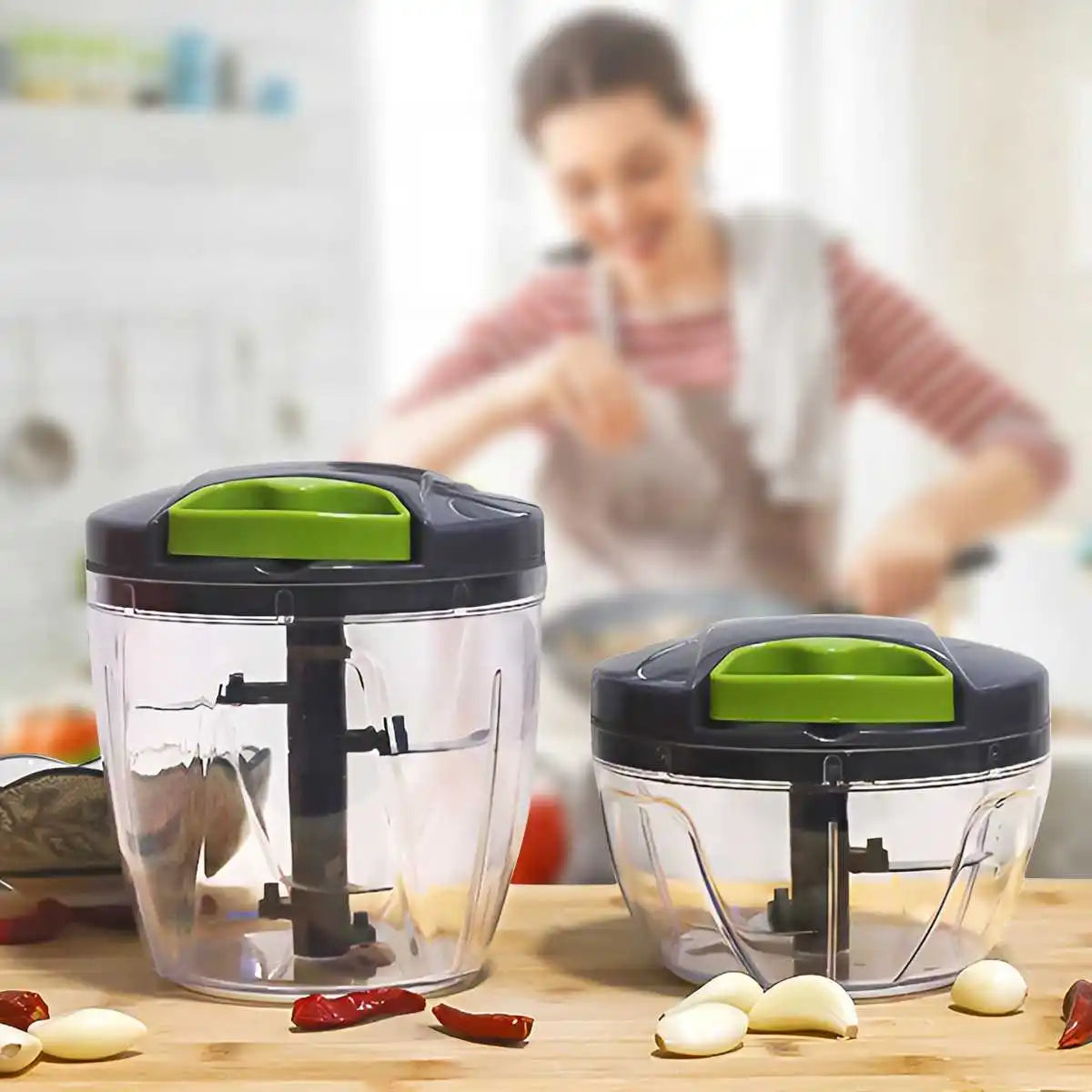 600/1000ml Manual Food Chopper Hand Pull String Vegetable Cutter Onions Garlic Chopper Fruits Herbs Nuts Kitchen Food Processor